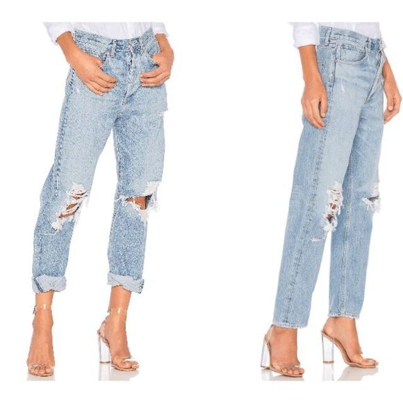 AGOLDE 90's Jean Loose Fit Distressed Button Fly Medium Wash Size 29 - Picture 1 of 14